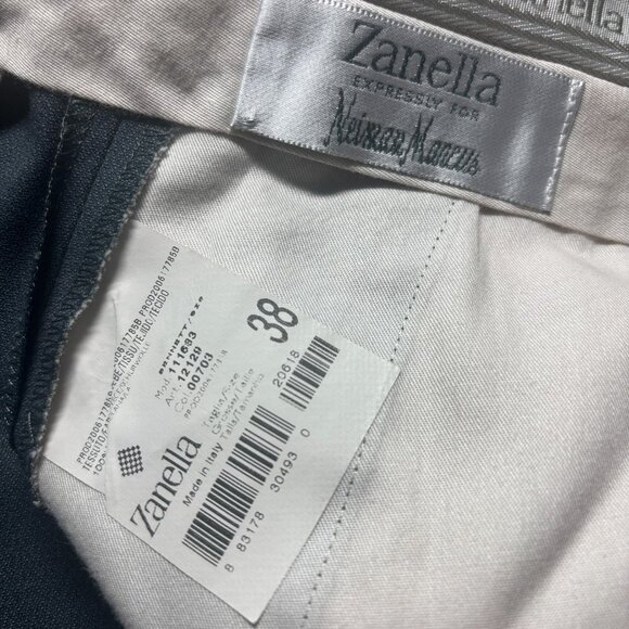 Zanella Neiman Marcus Gray-Blue Wool Dress Pants Slacks 38x30 Trousers Italy - Picture 7 of 7